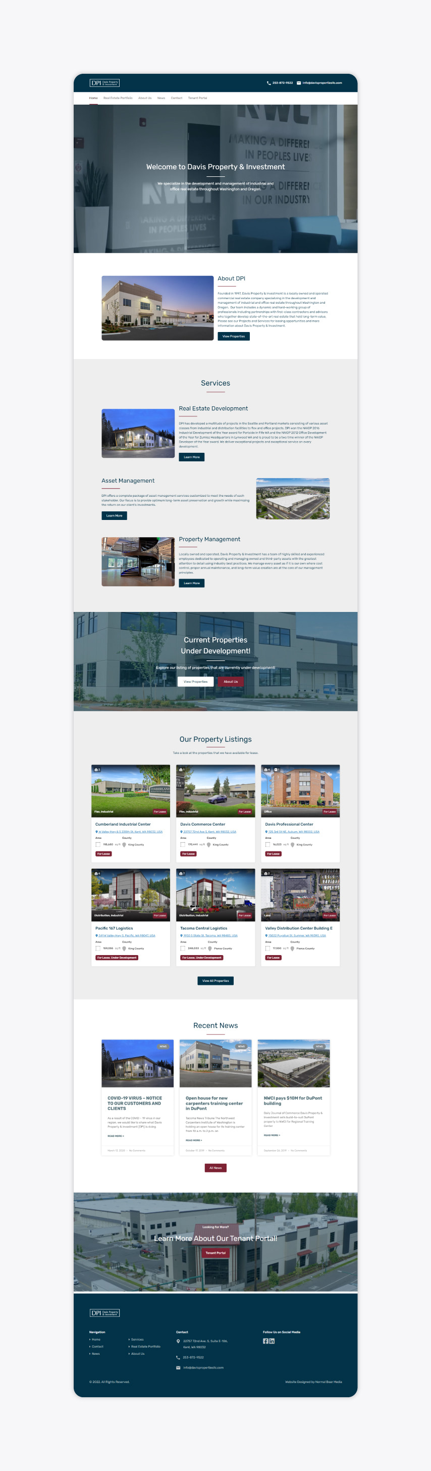 Davis Properties Website Preview